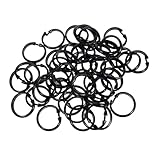 Warmhm 50 Stück Gardinenringe aus Robustem Kunststoff Runde Offene Duschvorhanghaken mit Schnappverschluss Verdickte Gardinenstangenringe Geräuscharm für Badezimmervorhänge