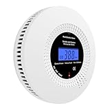 iMeistek Rauch- und Kohlenmonoxidmelder, kombinierte Rauch und CO Melder für Zuhause, mit Digitalanzeige, EN 50291 und EN14604 geprüft, 1 Stück