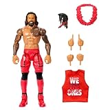 Mattel WWE Elite-Actionfigur und Zubehörteile, ca. 15 cm große Jimmy Uso-Sammelfigur mit Bewegungspunkten, lebensechtem Aussehen und austauschbaren Händen HTX30