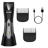 BarberBoss Intimschneider Herren, Kabelloser Körperpfleger, Wasserdichter Elektrischer Haarschneider, Einstellbare Längeneinstellungen für Ganzkörperpflege, Elektrischer Haarschneider für Männer