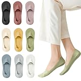 KEYRI 9 Paare Socks Füßlinge für Damen Unsichtbare Sneaker Socken No Show Rutschfeste Socken mit Siliconpad Kurze Halbsocken (DE/NL/SE/PL, Numerisch, 38, 41, Regular, Regular, Mehrfarbig)