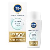 NIVEA Sun Derma Skin Clear Sonnencreme für das Gesicht, LSF 50+, 40 ml, Sonnenschutz für das Gesicht mit Anti-Unvollkommenheiten-Komplex + Niacinamid, Gesichtscreme LSF 50+ in ultra-leichtem Fluid