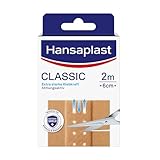 Hansaplast Classic Pflaster (2 m x 6 cm), zuschneidbare Wundpflaster mit extra starker Klebkraft & Bacteria Shield, flexibles und atmungsaktives Verbandsmaterial