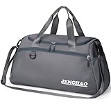 Yarmiene Sporttasche Herren Reisetasche Groß Sporttasche Damen,35L Sporttasche Mit Schuhfach Und Nassfach,Wasserfest Trainingstasche Schwimmtasche Sportrucksack Fitness Trainingstasc,Grau