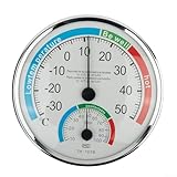 ZAMETTER Innen-Thermometer, Hygrometer, Wandmontage, Ständer, Temperaturen, Luftfeuchtigkeitsmesser, Mini-Temperatur, Luftfeuchtigkeitsmonitor, analoger Raumklima-Monitor, Wetterstation (1 Stück)