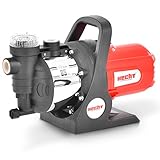 HECHT Kreiselpumpe – leistungsstarke Wasserpumpe mit 1100 Watt (230V), max. 4,5 bar Druck, 4600 l/h Förderleistung, Filter, fördert Wasser in Haus & Garten von Brunnen oder Zisterne - Gartenpumpe