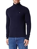 Tommy Hilfiger Herren Pullover Pima Cashmere Roll Neck mit Rollkragen, Blau (Desert Sky), M