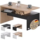 Casaria® Couchtisch Holz Grau mit Stauraum 95x55x50cm Wohnzimmertisch Modern Kratzfest 50kg Belastbar Beistelltisch Sofatisch Couch Wohnzimmer Möbel