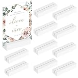 Sprifityy 10 STK Kartenhalter Holz,Tischkartenhalter Buchenholz,Fotokartenhalter aus Holz für Hochzeiten,Bankette und Partys,Menükartenhalter Fotohalter Postkartenhalter (Weiß)