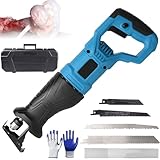 Elektrische Knochensäge, 900W Fleischschneider mit 4 Klingen & 12 Paar Handschuhen, Multifunktionale Säbelknochensäge für Rippen, Schweinetraber, Lammkotelett