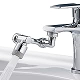 Drehbarer Wasserhahn Aufsatz Verlängerung Perlator, 1080 Grad Multifunktionaler Verlängerungshahn Rotierender Wasserhahn, Schwenkbarer Wasserhanhnaufsatz Faucet Extender mit Adapter für Bad und Küche