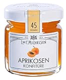 L.W.C. Michelsen - Aprikosen-Konfitüre-Mini- (45g) | köstlich & süß | hochwertige Konfitüre mit fruchtiger Aprikosennote | Pure Natürlichkeit in einem Glas