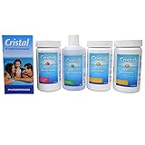 POOL Total Cristal Set Wasserpflege Chlor (5 TLG.)/ Chlor Set zur Wasserdesinfektion/Poolpflege Wasserpflege