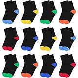 L&K-II 12er Pack Kindersocken Mädchen Jungen Wintersocken Sportsocken bunt Baumwolle  2876 31-34