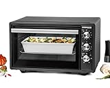 ROMMELSBACHER Back & Grill Ofen BG 1620-37 Liter, Ober-/Unterhitze, Umluft, Grill, Drehspieß, Doppelverglasung, Zeitschaltuhr, 3 Einschubebenen, Backraumbeleuchtung, 1650 Watt, dunkelgrau