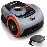 Navimow i105E + Garage, Mähroboter ohne Begrenzungskabel, Empf. 500 m², Max. 600 m², RTK+Vision Rasenmäher Roboter Testsieger, Igelschutz Rasenroboter, KI Auto Kartierung, Virtuelle Begrenzung