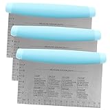 MAGICLULU 3Stücke Teigschaber Teilig Mit Ergonomischem Griff Und Präziser Messskala Für Müheloses Backen Und Teigbearbeitung Für Küchenliebhaber Und Hobbybäcker