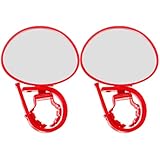 Mipcase 2 Stück Verstellbare Lenker Rückspiegel Fahrradspiegel aus Stoßfestem Material mit 360° Drehung für Fahrradlenker Fahrradzubehör Rot