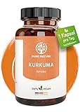 Pure Nature Kurkuma Kapseln Komplex HOCHDOSIERT [1 Kps/Tag I 12.000mg Curcuma] - Curcuma Kapseln hochdosiert mit Vitamin C & Piperin - 90 Kurkuma Kapseln - Hergestellt in DE