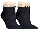 Vitasox 15264 Damen Socken Kurzsocken Rollrand einfarbig Schwarz 6er Paar 35/38