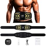 Unegnel EMS Bauchmuskeltrainer,Bauchmuskeltrainer Elektrisch,EMS trainingsgerät mit 10 Modi und 30 Intensitäten,EMS Muskelstimulation USB Wiederaufladbarer Tragbarer mit Nzeige des Kalorienverbrauchs