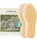 FORVEVO 2 Paar Lammwolle Einlegesohlen Herren Damen,Natürliche Thermo Schuheinlagen Winter,Bequem Wärme sohlen,Weich Warme Schuheinlagen,Kalte Füße-Größe 40