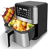 PRIJESSE Heißluftfritteuse 8L XXL Friteuse Heissluft Fritteusen Air Fryer, 10 Vorprogrammierte Kochmodi, Digitales Display, Fritteuse ohne Öl, 1500W, Spülmaschinenfest