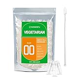 WANANFU Vegane Leerkapseln Größe 00 (500 Stück) Bundle mit 2 Mikrolöffeln, leere Kapseln zum Befüllen, Kompatibel mit Kapselfüller Größe 00