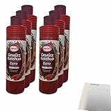 Hela Curry Gewürz Ketchup extra scharf 6er Pack (6x800ml Flasche) + usy Block