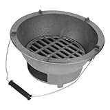 Gogogmee Gusseisen Mini Tischgrill Tragbarer Holzkohlegrill für Camping und Bbq Kompakter Kohlegrill mit Grillrost Vielseitiger Hitzebeständiger Kohlegrill für Innen und Außen Robust und