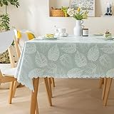 meioro Polyester Tischdecke, Abwaschbar Lotuseffekt Tischtuch, 120x160cm Rechteck Wasserabweisend Tischtücher, Wasserdicht Dekorative Tischabdeckung Schutz für Haus Küche Picknick Party Dekorationen