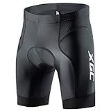 XGC Herren Kurze Radlerhose und Radunterhose Radsportshorts Fahrradhose für Männer elastische atmungsaktive 3D Schwamm Sitzpolster mit Einer hohen Dichte (L, Black)