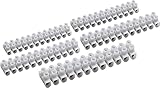 Connex Lüsterklemmen-Set 5-teilig - 12-polig - Kabelquerschnitt 4 mm² bis 10 mm² - weiß / 12-polige Klemmleiste / Dosenklemmen / Hausinstallation / COXB370390
