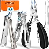 Profi Nagelknipser Fußnägel, DRMODE Zehen Nagelknipser Groß für Senioren Dicke Näge mit Breiter Öffnung, Scharfer Nagelzwicker Nail clipper Langer Griff mit Schräg Gebogener Klinge