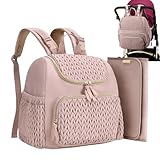 Baby Windel wechseln Rucksack - große Windelbeutel für Mama | Baby Windel Rucksack | Babybeutel mit isolierten Taschen | Großer Speicherorganisator mit wechselnden Kernwagenstreifen für Mutterschaft M