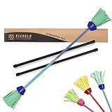 Diabolo Freizeitsport Flowerstick Pro (blau-türkis) - Flowerstick aus Fiberglas inkl. 2 Handstäben, UV reaktiv, handbemalt, Festival-Hingucker, ideal für Fortgeschrittene und Profis