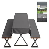 Spetebo Bierzeltgarnitur Auflagenset gepolstert anthrazit - 3-teilig - Set aus 2 Bankauflagen mit Halteschlaufen und 1 Tischdecke - Festzeltgarnitur Sitzauflage Bank Polster Auflage Sitzpolster