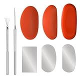 FdcLixuvol 3 Größen Keramik Ton Rippen + Töpferform Schaber Cutter + Ton-Keramiknadel and Federdraht Keramik Ton Rippen Silikon-Töpfer-Tonwerkzeuge und Zubehör für Künstler Modellierung