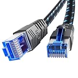Ercielook Lan Kabel 2m, Hochgeschwindigkeits-Cat8-Netzwerkkabel für den Außen- und Innenbereich, 40 Gbit/s geflochtener Patchkabel mit RJ45-Stecker für Router/Gaming/Modem