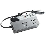 Kfz-Steckdosenadapter, 4 USB-Anschlüsse, ABS-Wechselrichter, Breite Kompatibilität, 12 V Bis 220 V, 150 W, Integrierter Lüfter für Unterwegs