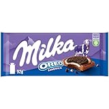 Milka OREO Sandwich 1 x 92g I Alpenmilch-Schokolade I mit OREO Keksen I Milka Schokolade aus 100% Alpenmilch I Tafelschokolade