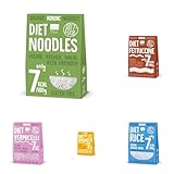 DIET-FOOD Bio Shirataki Nudeln Set - Low Carb Konjak Nudel, Kalorienarme Vegane Lebensmittel, Fettfrei, Sojafrei, Glutenfrei, Diätnudeln, Kalorienarm - 5 x 385g