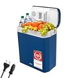TZS First Austria elektrische Kühlbox 24 Liter | 12 Volt & 230 Volt Anschluss | mit 12-V-Stecker fürs Auto | für Camping, Festivals & Reisen | mit Kühl- und Warmhaltefunktion | blau