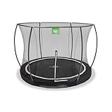 EXIT Toys Black Edition Rundes Inground Trampolin - ø305cm - Fußschutzsystem - Sicherheitsnetz mit Reißverschluss - Modernes Design - Rostfrei - Einbau-Trampolin für Kinder - Schwarz