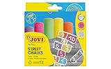 Jovi Straßenkreide Classcolor, staubarm, sehr gute Farbabgabe, leicht abwischbar, Durchmesser 2,0,cm, 6 Stück in einer einer Schachtel