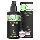 Aloe Vera Gel 100% Vegan - Das Beste der Aloe Vera Pflanze - Natürliche After Sun Pflege 200ml - Bei Sonnenbrand & als Feuchtigkeitscreme - Skincare - Naturkosmetik - Satin Naturel