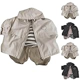 XINYUNZU Jungen Softshelljacke Outdoor Jackets Kinder Jacke Kapuzenjacke Herbstjacke Lässige Übergangsjacke Boys Dünne Jacken für 2-10 Jahre Alt Angebot Beige 9 Jahre