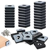 Teflongleiter zum Schrauben,36 Stück Teflon Möbelgleiter zum Schrauben 25 x 25 mm (eckig) mit Edelstahlschrauben Möbelgleiter Set für Möbel Böden Sessel Stuhlbeine