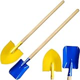 alles-meine.de GmbH 2 TLG. Set Kinder - Spatenschaufel/Spaten + Schaufel - aus Holz & Metall - BUNT - 80 cm lang - stabile Gartengeräte/Gartenset - Kinderschaufel - Schippe..