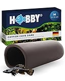 HOBBY Aquaristik Catfish Cave M I 5 x 12 cm I Brut- und Versteckhöhle aus gebranntem Ton für Welse I Aquarium Dekoration I Deko Höhle für Welse, Krebse und Garnelen I natürliches Aquariumzubehör